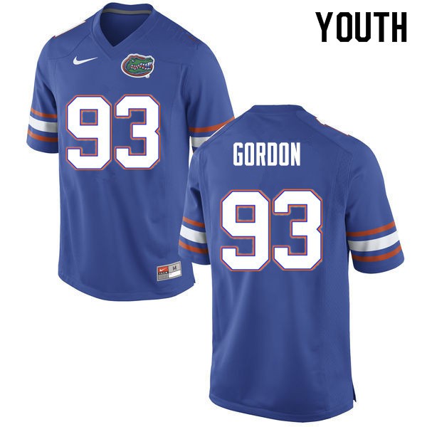 Youth #93 Moses Gordon Florida Gators College Football Jersey Blue